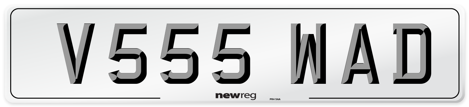 V555 WAD Number Plate from New Reg